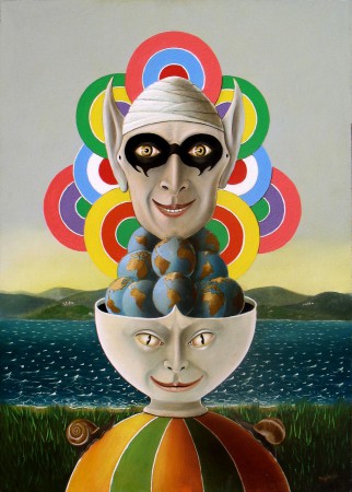 Maschera 2000 olio tavola 50-70